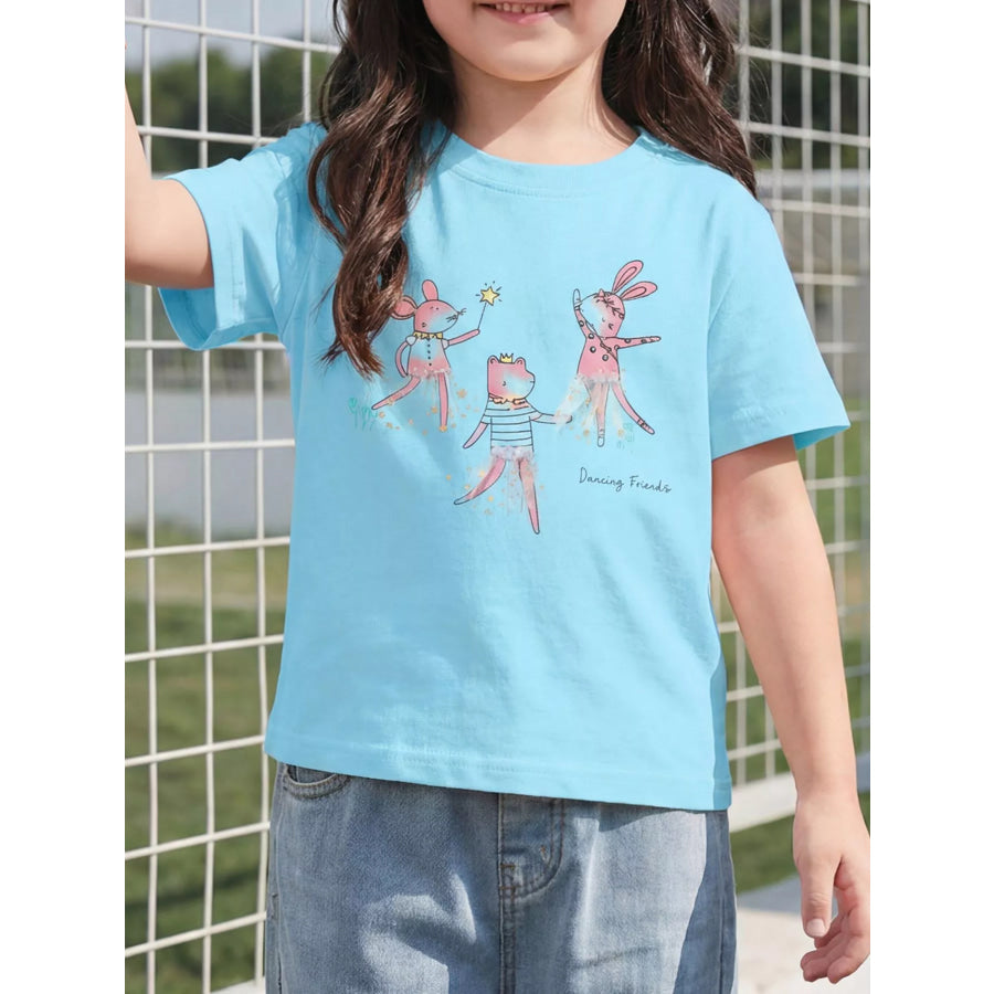 Children’s Dancing Friends Graphic T-Shirt Lake Blue / 2-3 Apparel and Accessories