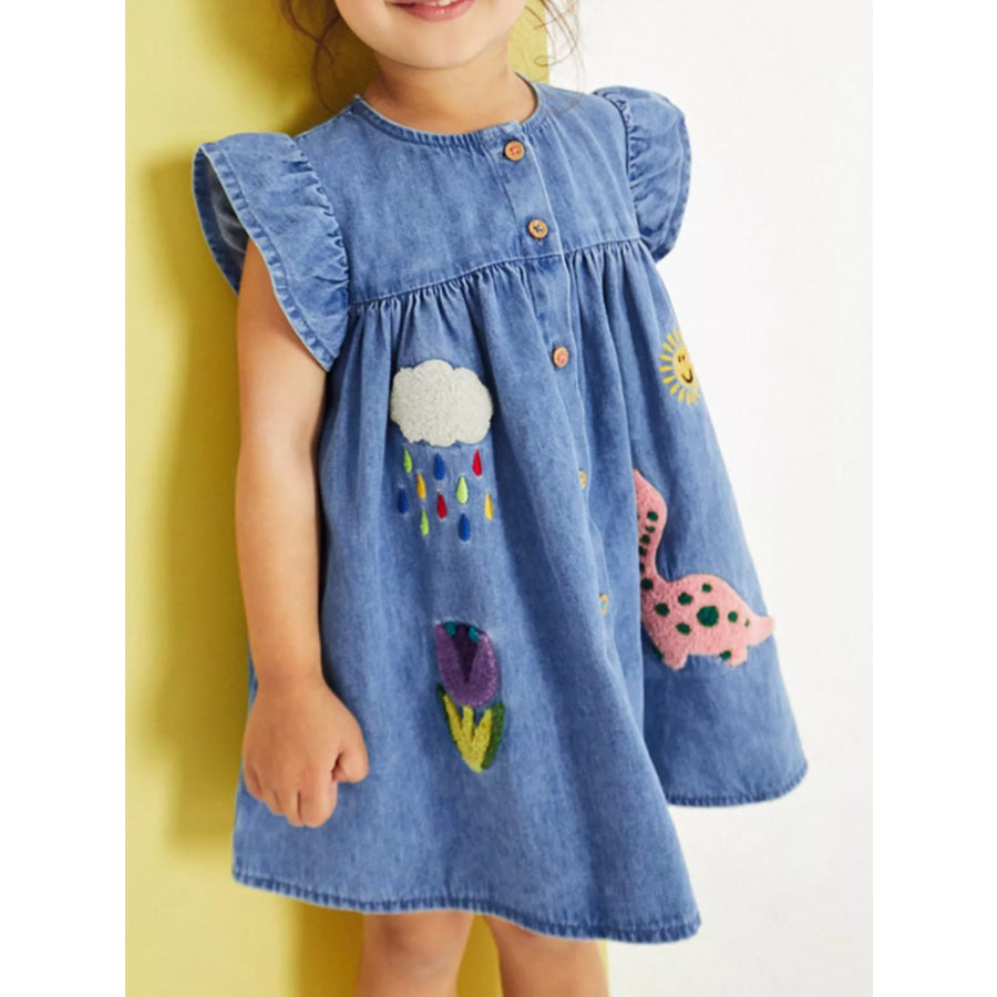 Children’s Denim A-Line Dress Medium / 2Y Apparel and Accessories
