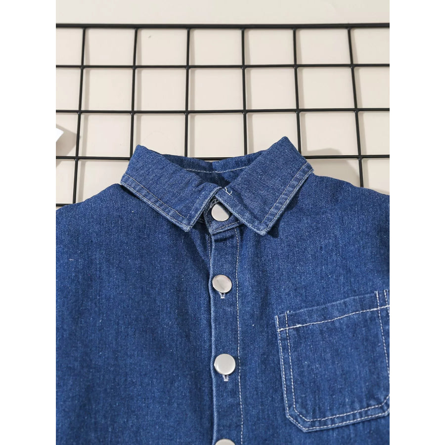 Children’s Denim Shirt and Drawstring Joggers Set Apparel and Accessories