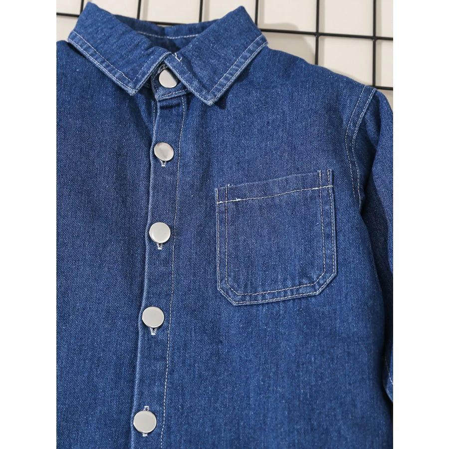 Children’s Denim Shirt and Drawstring Joggers Set Apparel and Accessories