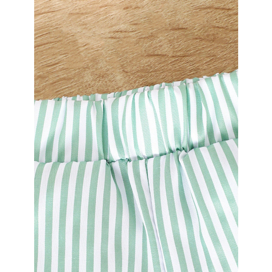 Children’s Dino Embroidered Tee & Striped Shorts Set Apparel and Accessories