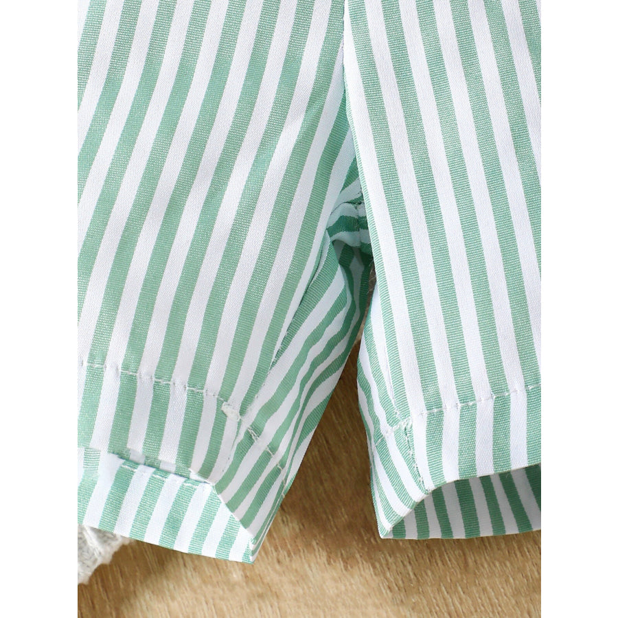 Children’s Dino Embroidered Tee & Striped Shorts Set Apparel and Accessories