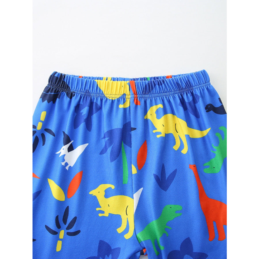 Children’s Dino-Print Short Sleeve Tee and Shorts Set Apparel and Accessories