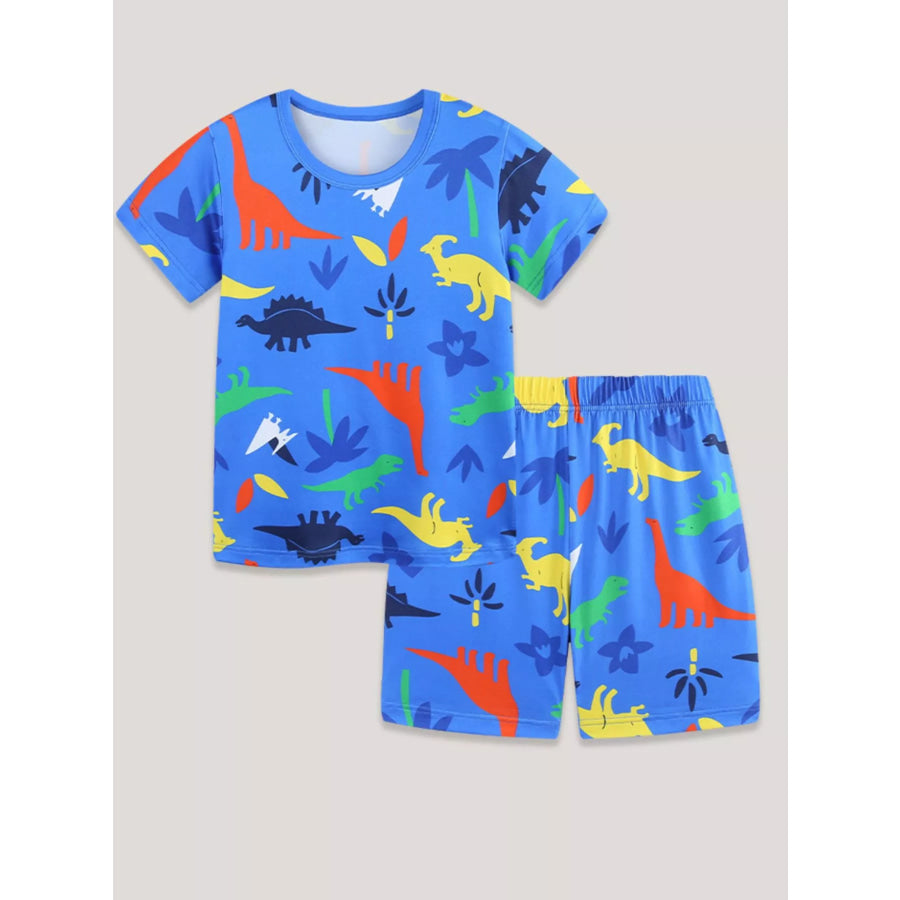 Children’s Dino-Print Short Sleeve Tee and Shorts Set Apparel and Accessories