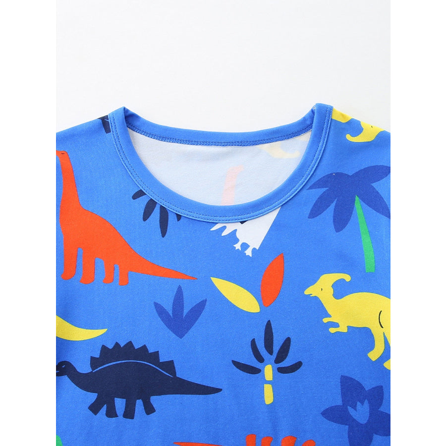 Children’s Dino-Print Short Sleeve Tee and Shorts Set Apparel and Accessories