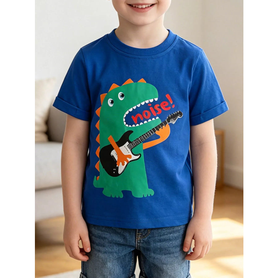 Children’s Dino Rocker Graphic T-Shirt Royal Blue / 3T Apparel and Accessories
