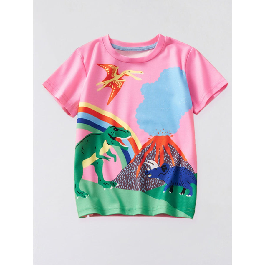 Children’s Dinosaur Adventure Graphic T-Shirt Blush Pink / 3Y Apparel and Accessories