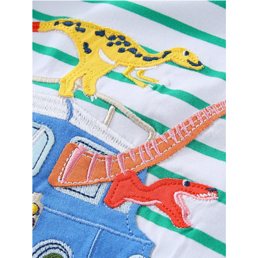 Children’s Dinosaur Adventure Striped Long Sleeve T-Shirt Apparel and Accessories