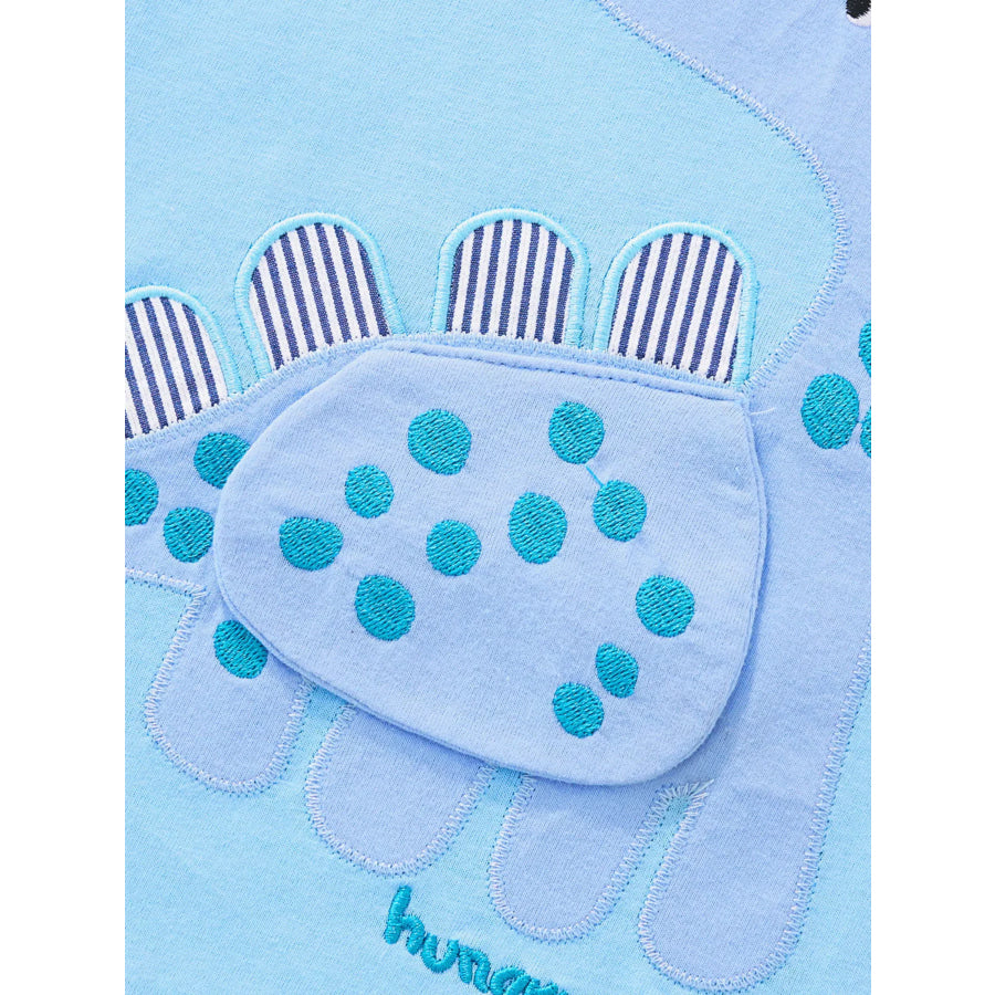 Children’s Dinosaur Applique Short Sleeve T-Shirt Apparel and Accessories