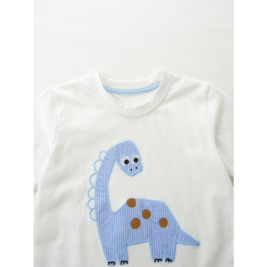 Children’s Dinosaur Applique Two-Piece Set Apparel and Accessories