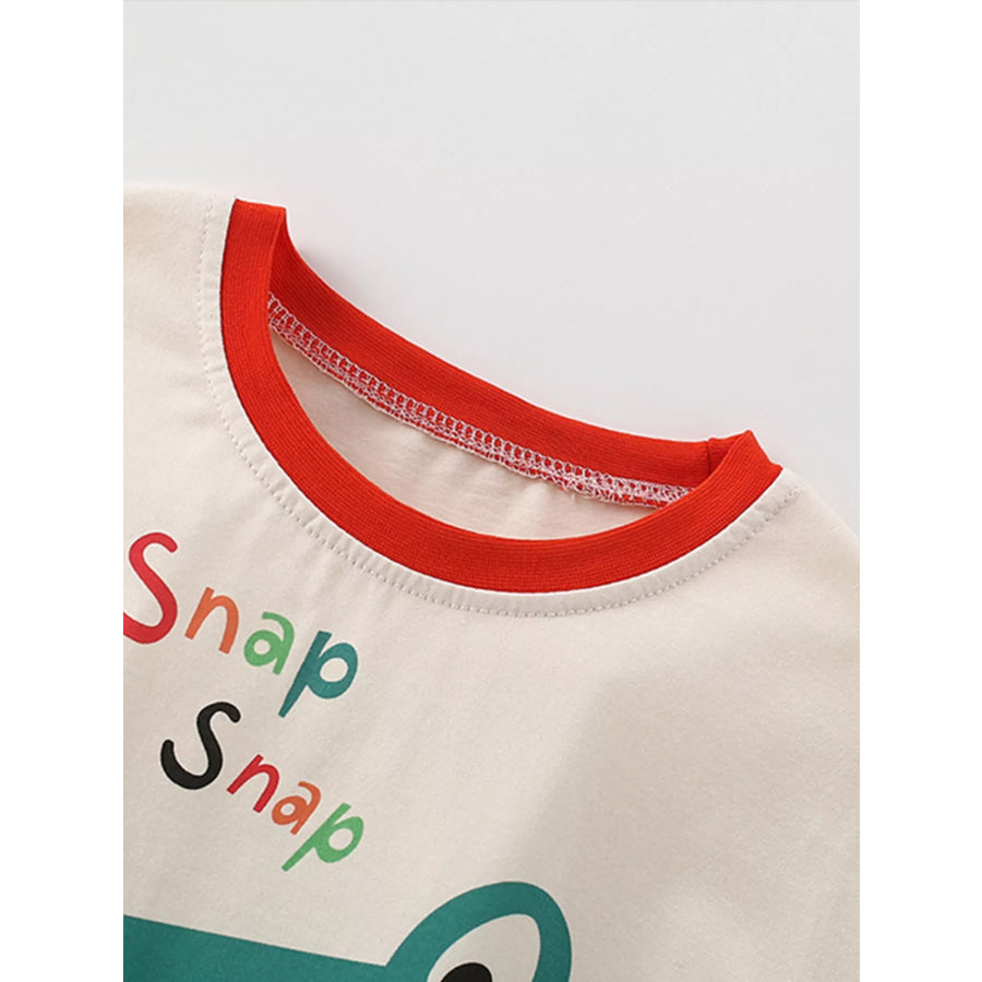 Children’s Dinosaur Applique Two-Piece Set Apparel and Accessories