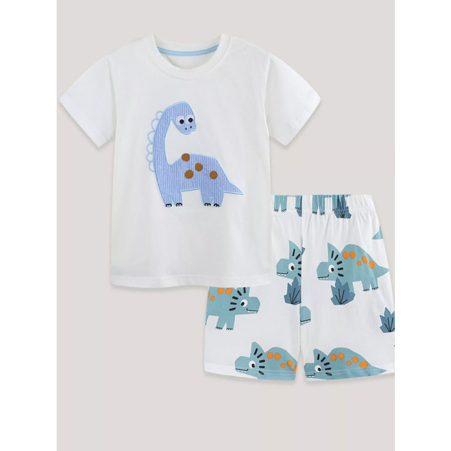 Children’s Dinosaur Applique Two-Piece Set Apparel and Accessories