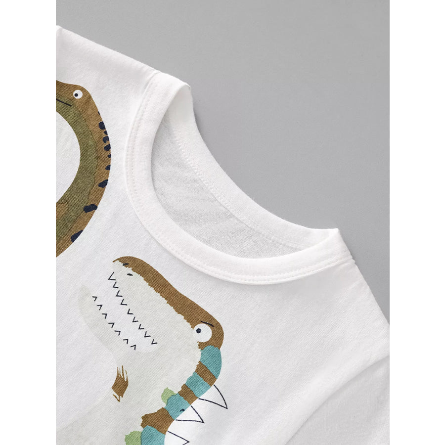 Children’s Dinosaur Crew Neck Short Sleeve T-Shirt Apparel and Accessories