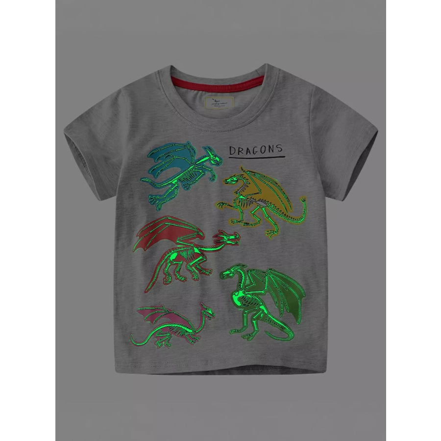 Children’s Dinosaur Crew Neck Short Sleeve T-Shirt Apparel and Accessories