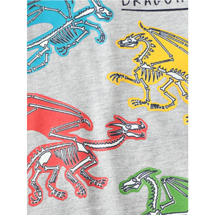 Children’s Dinosaur Crew Neck Short Sleeve T-Shirt Apparel and Accessories