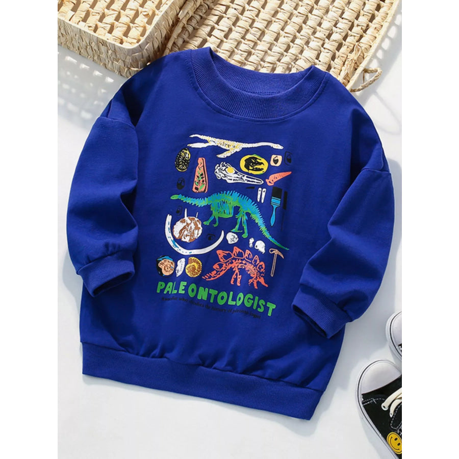 Children’s Dinosaur Crew Neck Sweatshirt Navy / 3Y Apparel and Accessories