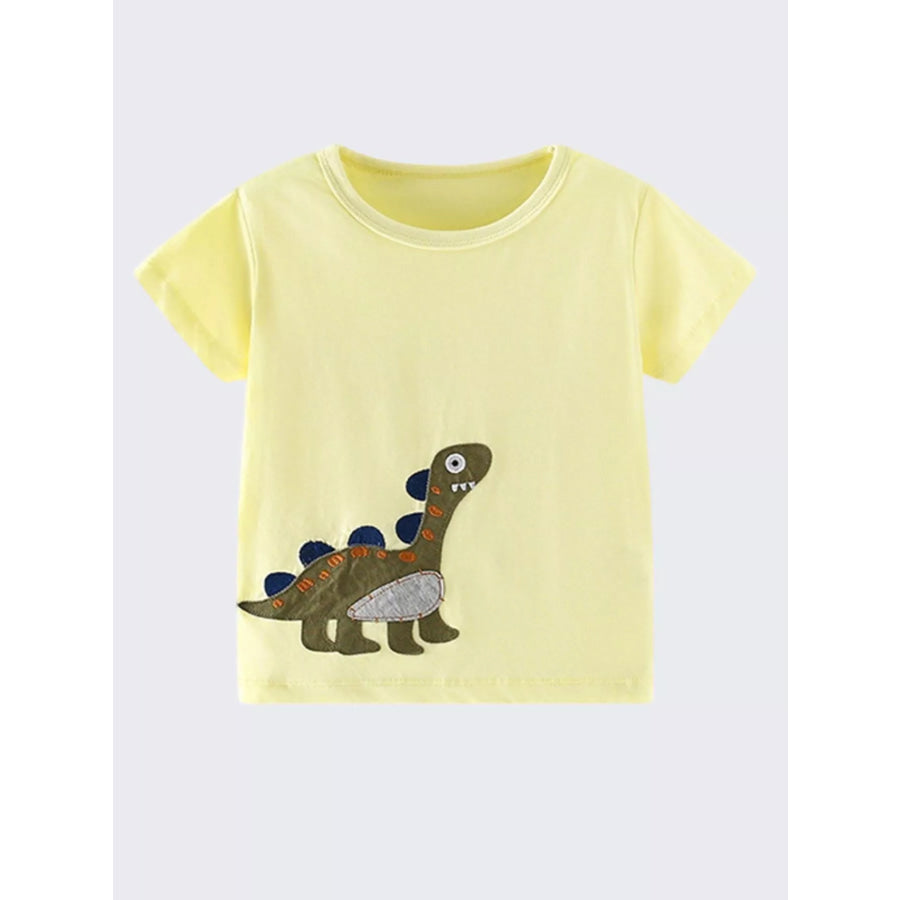Children’s Dinosaur Embroidered Short Sleeve T-Shirt Apparel and Accessories