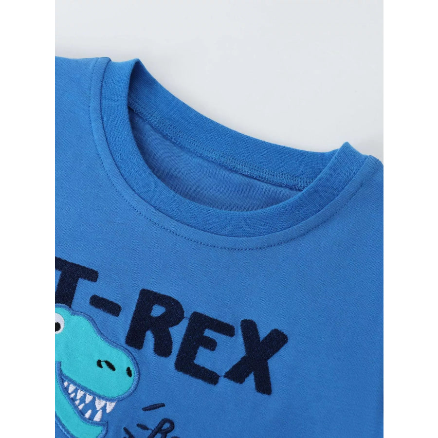 Children’s Dinosaur Embroidered T-Shirt and Shorts Set Apparel and Accessories