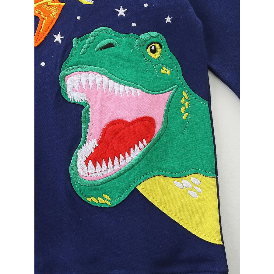 Children’s Dinosaur Embroidered Top and Pants Set Apparel and Accessories