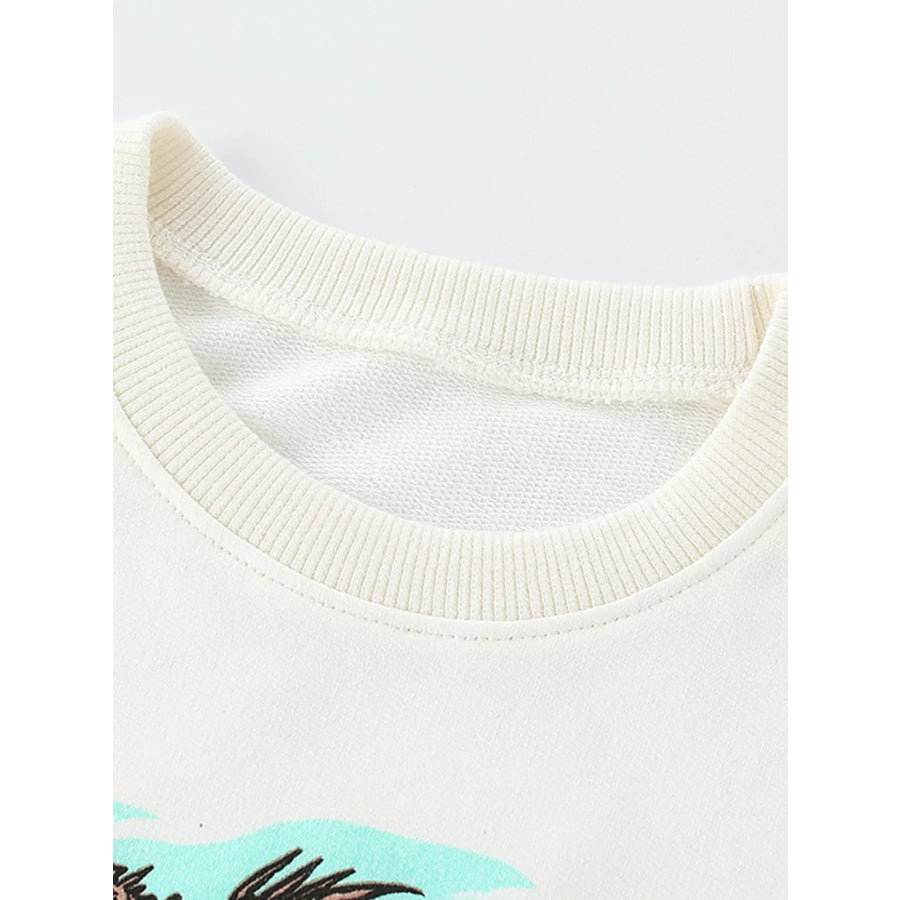 Children’s Dinosaur Graphic Crew Neck Sweatshirt Apparel and Accessories
