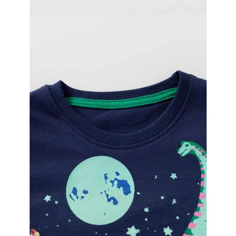 Children’s Dinosaur Graphic Crew Neck T-Shirt Apparel and Accessories