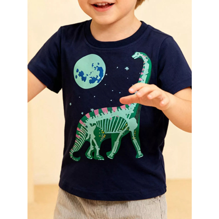 Children’s Dinosaur Graphic Crew Neck T-Shirt Apparel and Accessories