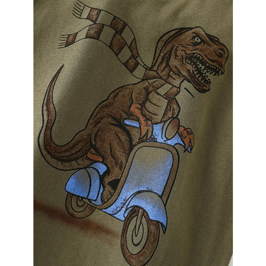 Children’s Dinosaur Graphic Raglan Sleeve T-Shirt Apparel and Accessories