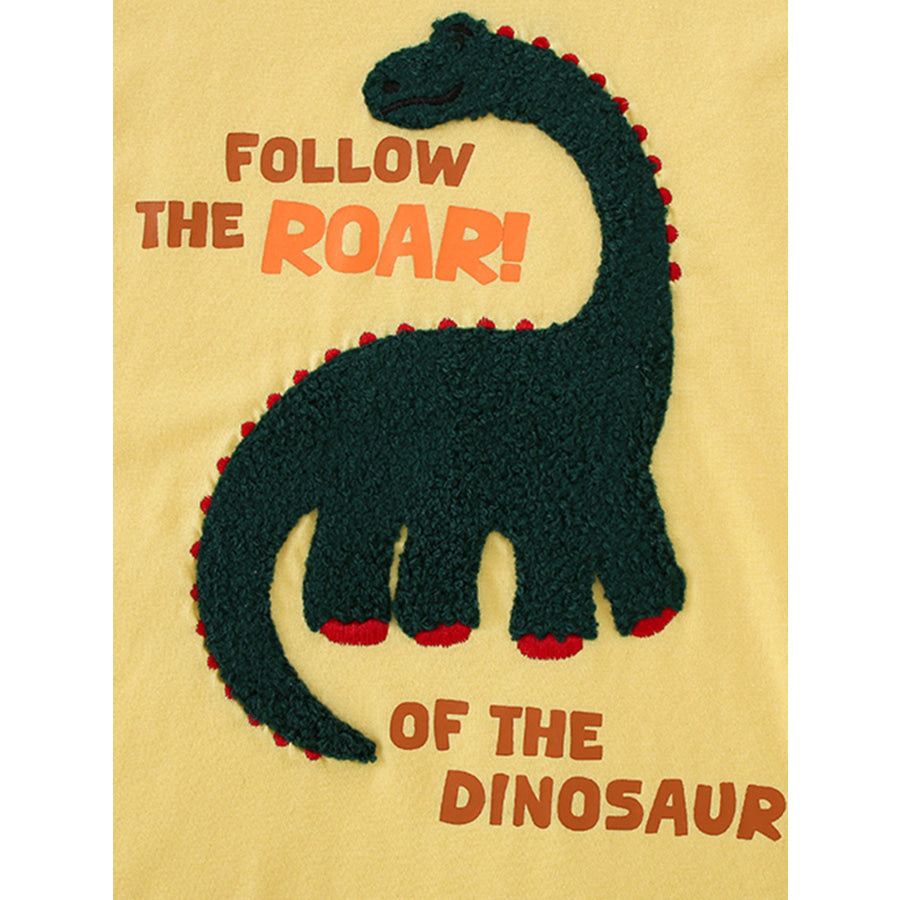Children’s Dinosaur Graphic Round Neck T-Shirt Apparel and Accessories