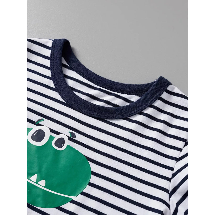 Children’s Dinosaur Graphic Round Neck T-Shirt Apparel and Accessories
