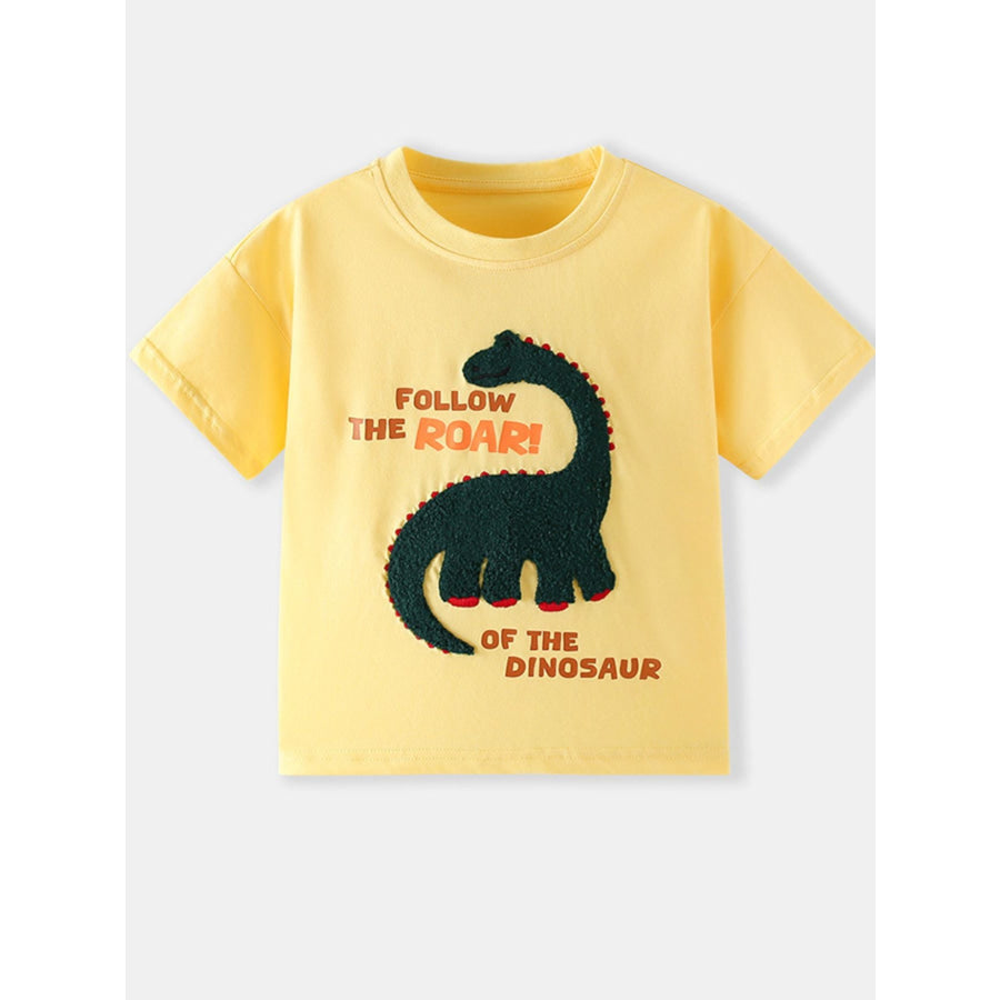 Children’s Dinosaur Graphic Round Neck T-Shirt Apparel and Accessories