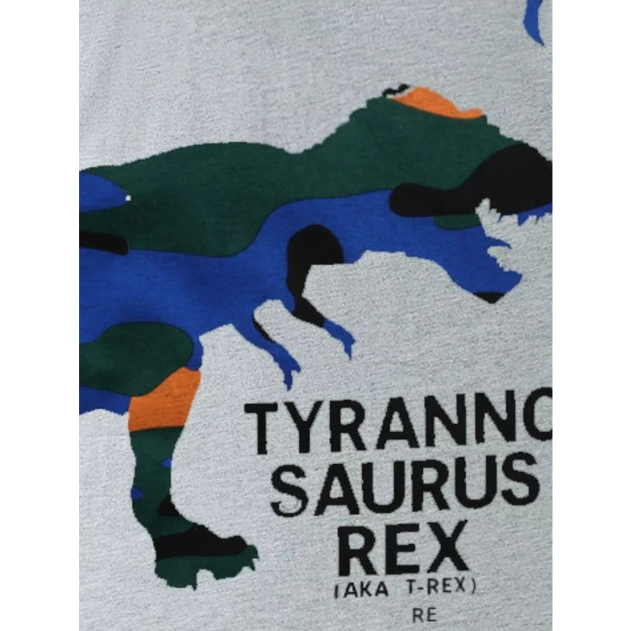 Children’s Dinosaur Graphic Round Neck T-Shirt Apparel and Accessories
