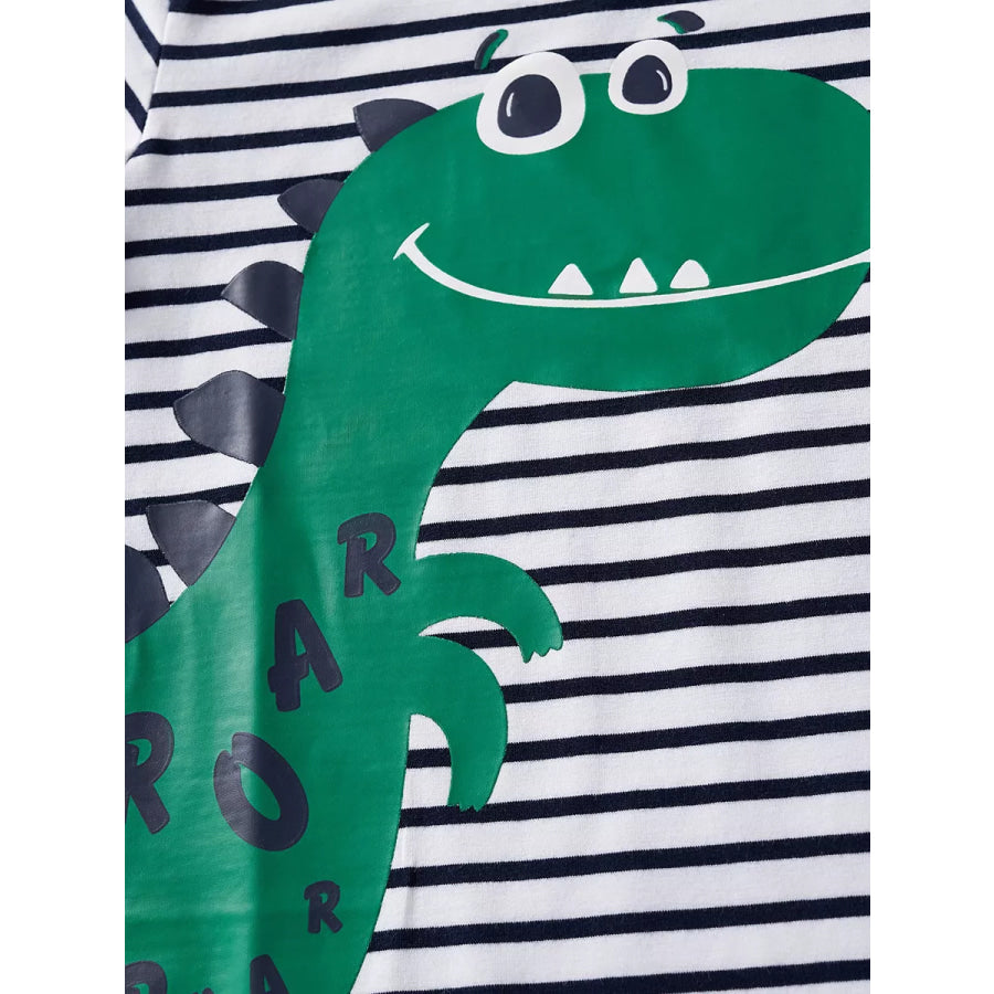 Children’s Dinosaur Graphic Round Neck T-Shirt Apparel and Accessories