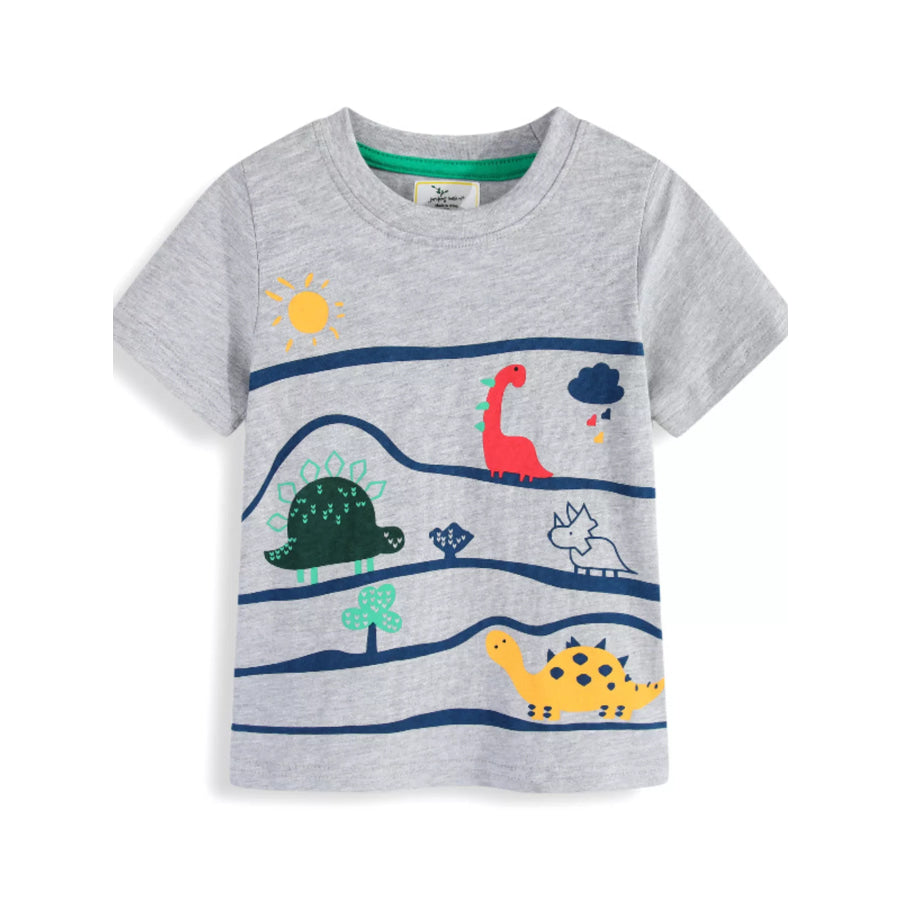 Children’s Dinosaur Graphic Round Neck Tee Apparel and Accessories