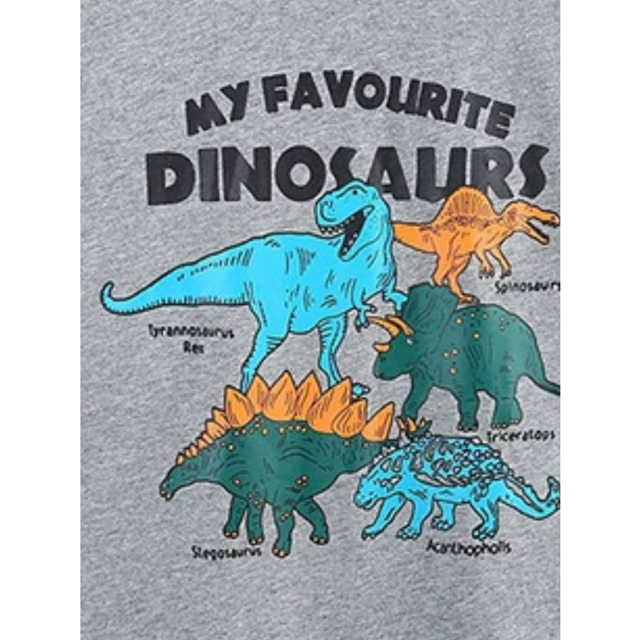 Children’s Dinosaur Graphic Round Neck Tee Apparel and Accessories