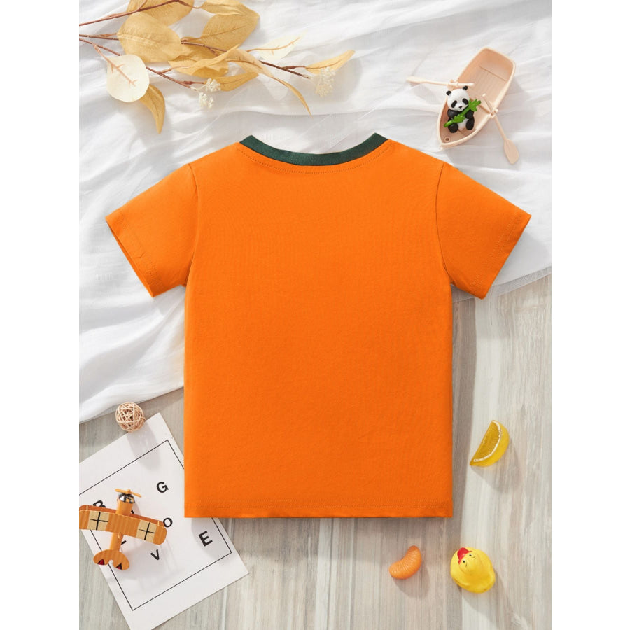 Children’s Dinosaur Graphic Short Sleeve Crew Neck T-Shirt Apparel and Accessories
