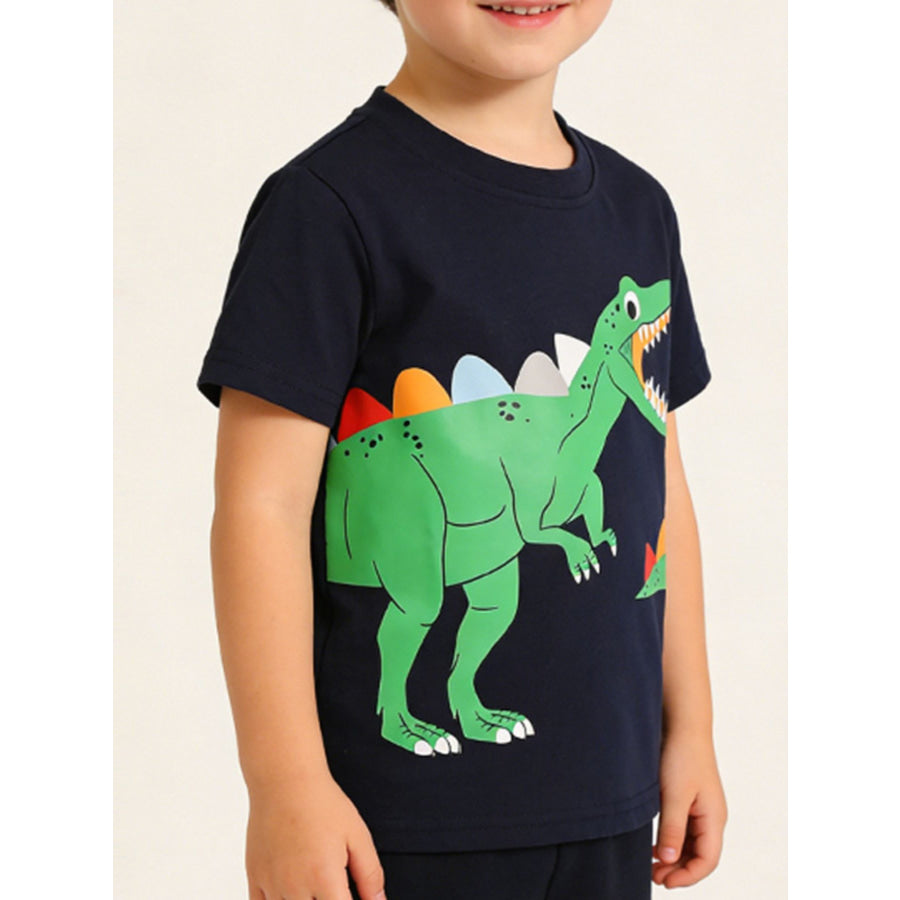 Children’s Dinosaur Graphic Short Sleeve T-Shirt Black / 2-3Y Apparel and Accessories