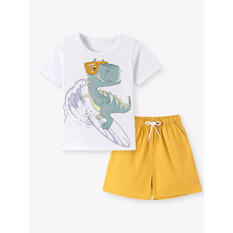 Children’s Dinosaur Graphic Tee and Shorts Outfit Set Apparel and Accessories