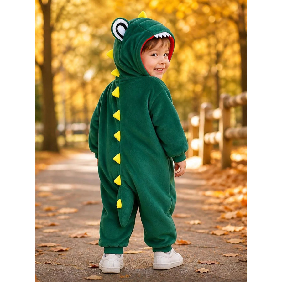 Children’s Dinosaur Hooded Fleece One-Piece Jumpsuit Apparel and Accessories