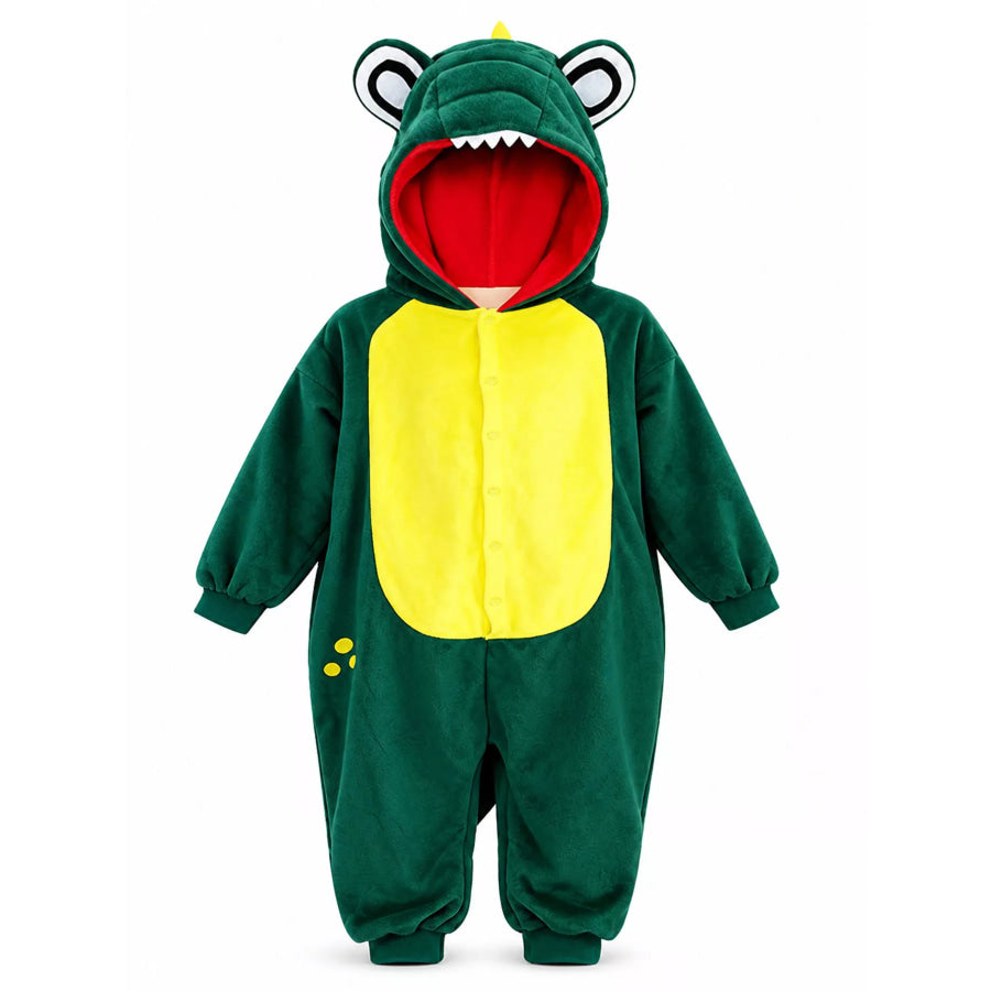 Children’s Dinosaur Hooded Fleece One-Piece Jumpsuit Apparel and Accessories