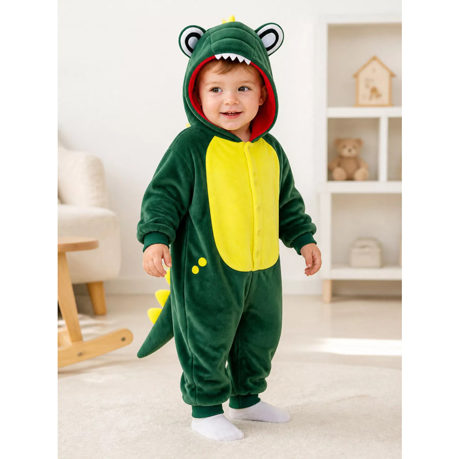 Children’s Dinosaur Hooded Fleece One-Piece Jumpsuit Apparel and Accessories