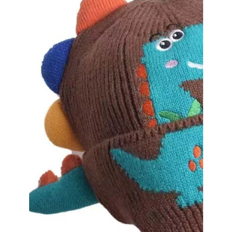 Children’s Dinosaur Knitted Hat Chocolate / One Size Apparel and Accessories