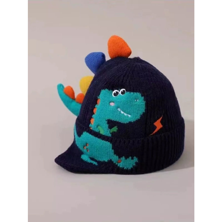 Children’s Dinosaur Knitted Hat Dark Navy / One Size Apparel and Accessories