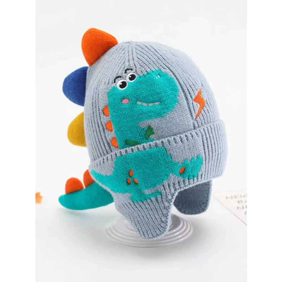 Children’s Dinosaur Knitted Hat Pastel Blue / One Size Apparel and Accessories