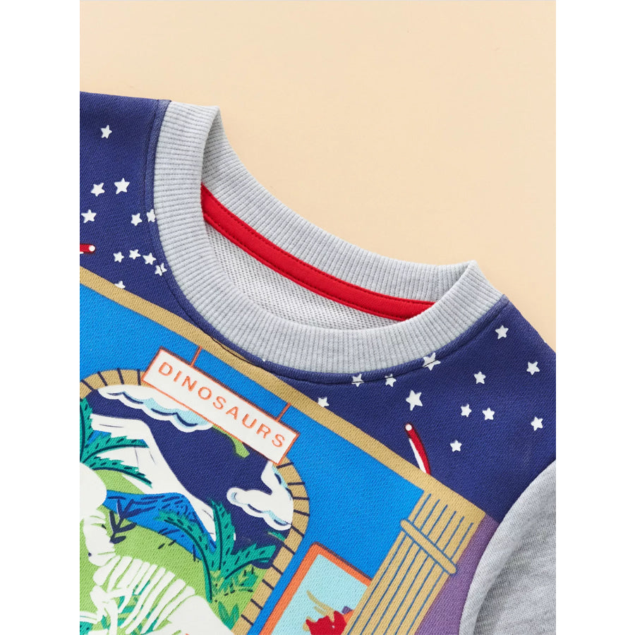 Children’s Dinosaur Museum Graphic Crew Neck Sweatshirt Apparel and Accessories