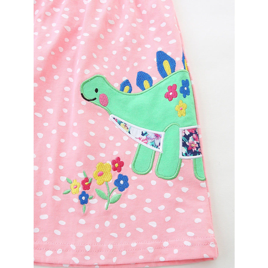 Children’s Dinosaur Polka Dot Short Sleeve Dress Apparel and Accessories