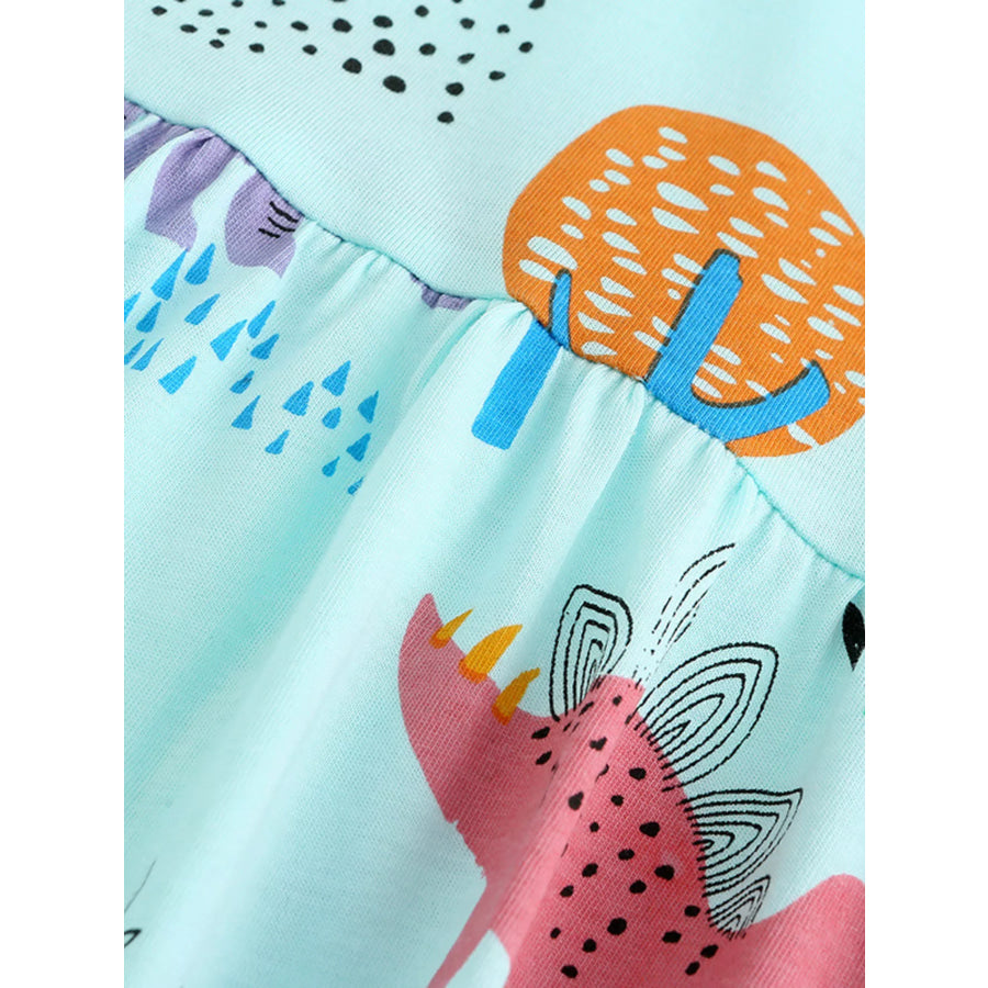 Children’s Dinosaur Print A-Line Dress Apparel and Accessories