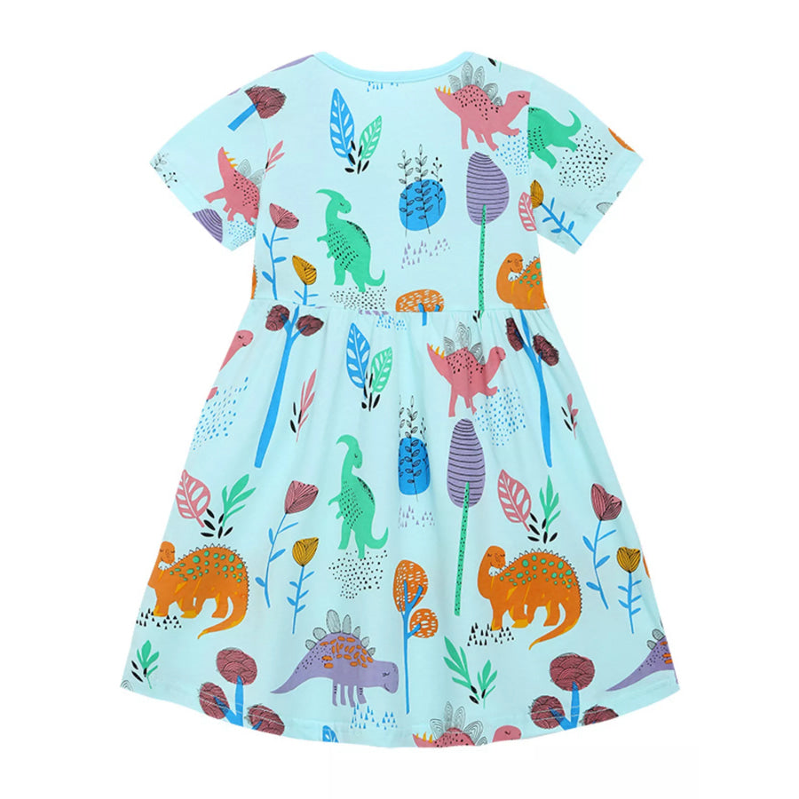 Children’s Dinosaur Print A-Line Dress Apparel and Accessories