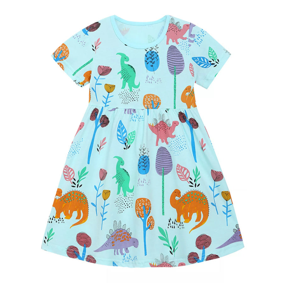 Children’s Dinosaur Print A-Line Dress Apparel and Accessories