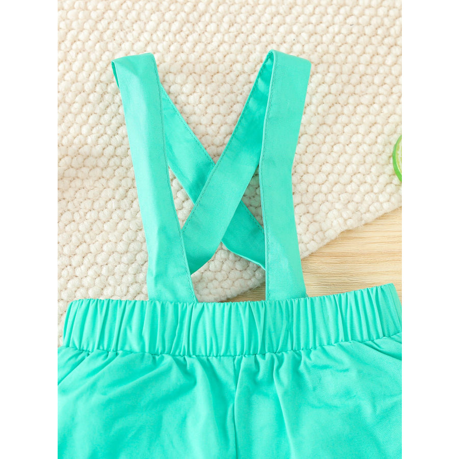Children’s Dinosaur Print Bodysuit & Suspender Shorts Set Apparel and Accessories