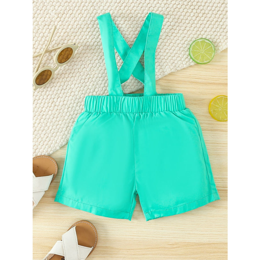 Children’s Dinosaur Print Bodysuit & Suspender Shorts Set Apparel and Accessories